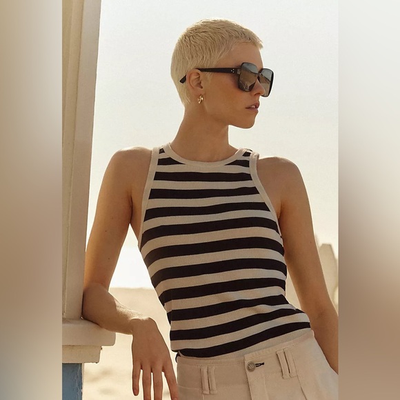 Anthropologie Tops - Anthropologie T.La Striped Racerback Tank Top